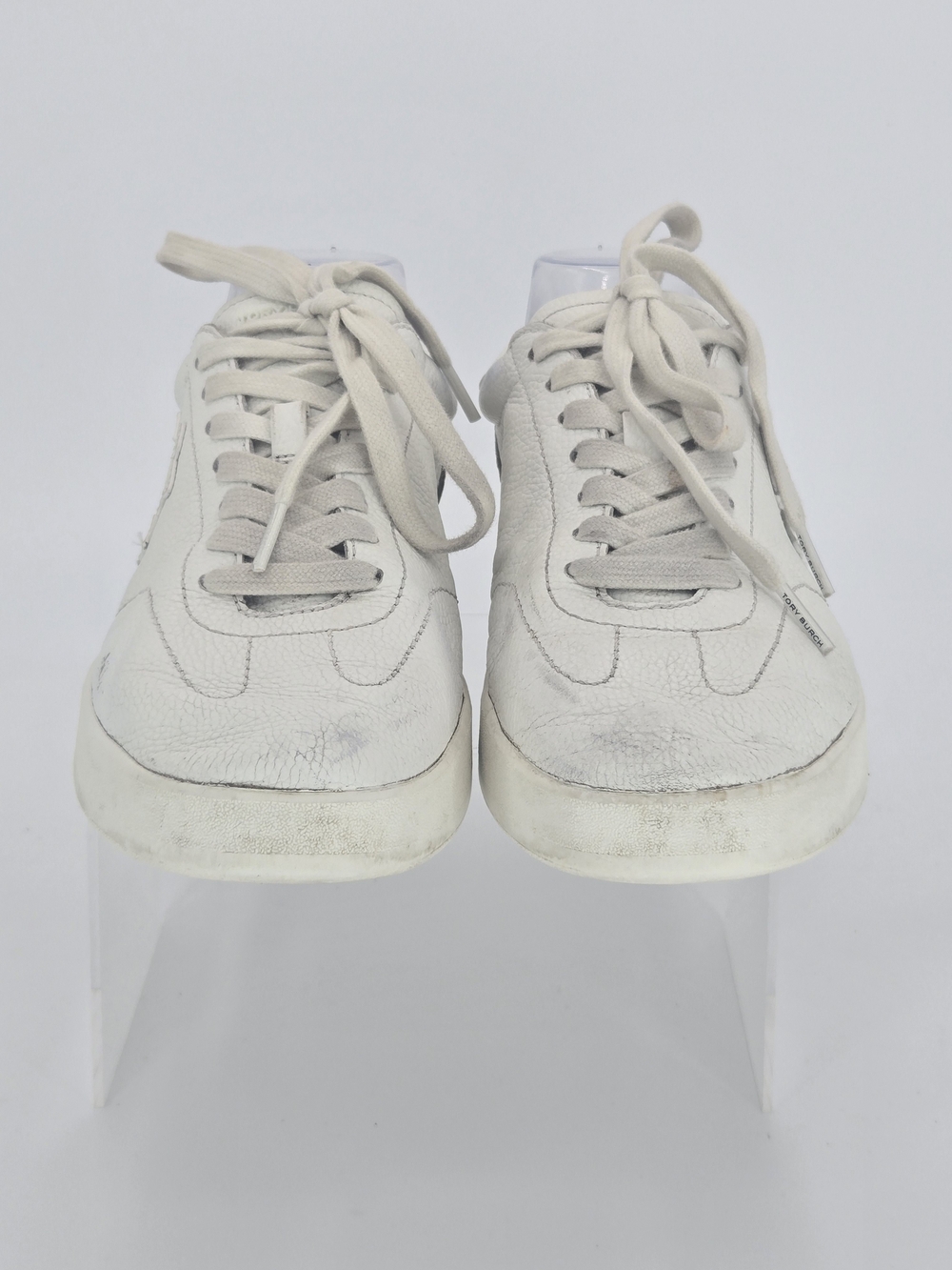 Tory Burch Phoenix LOGO White Leather Low-Top Sneakers Women's Size 9 - Picture 4 of 16